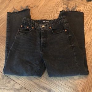 Zara Jeans Hi-Rise Cropped style